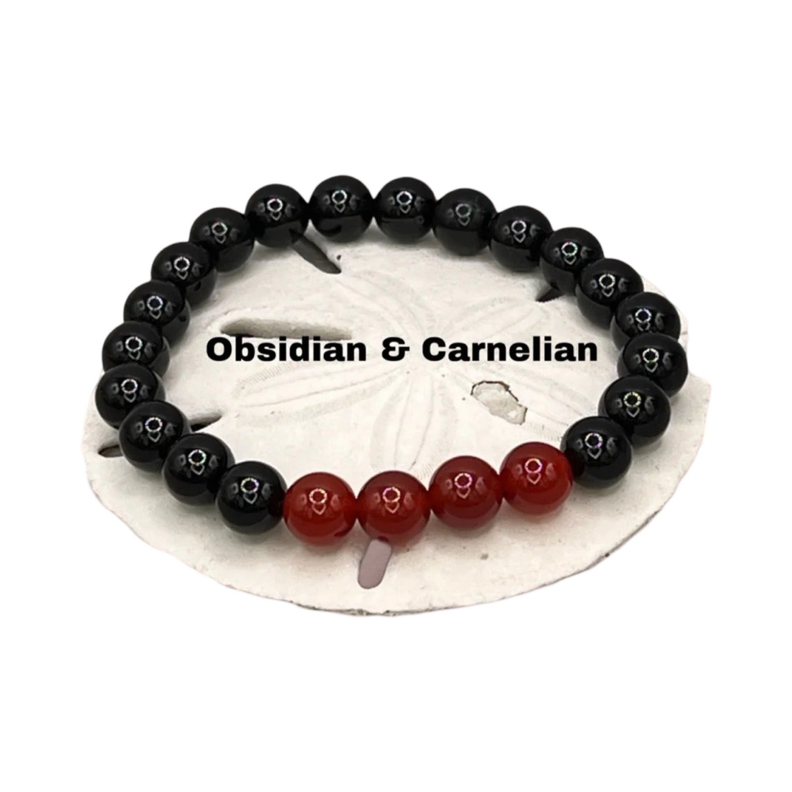 obsidian and carnelian bracelet