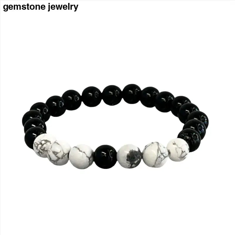 Black Onyx Bracelet, Onyx & Howlite Bracelets - Bec Sue Jewelry Shop