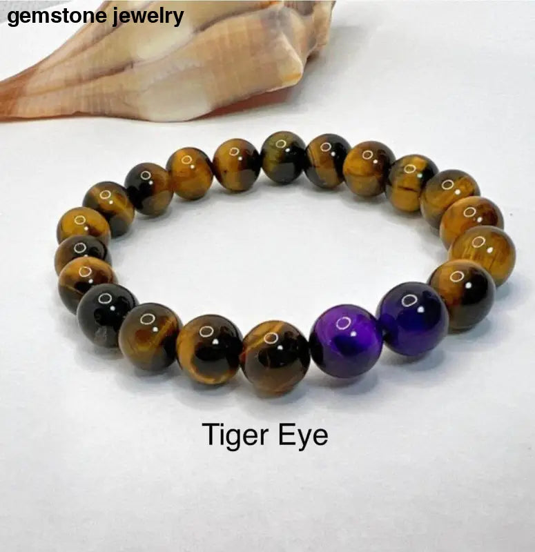 Tiger Eye Bracelet, 8mm Tiger Eye jewelry - Bec Sue Jewelry Shop