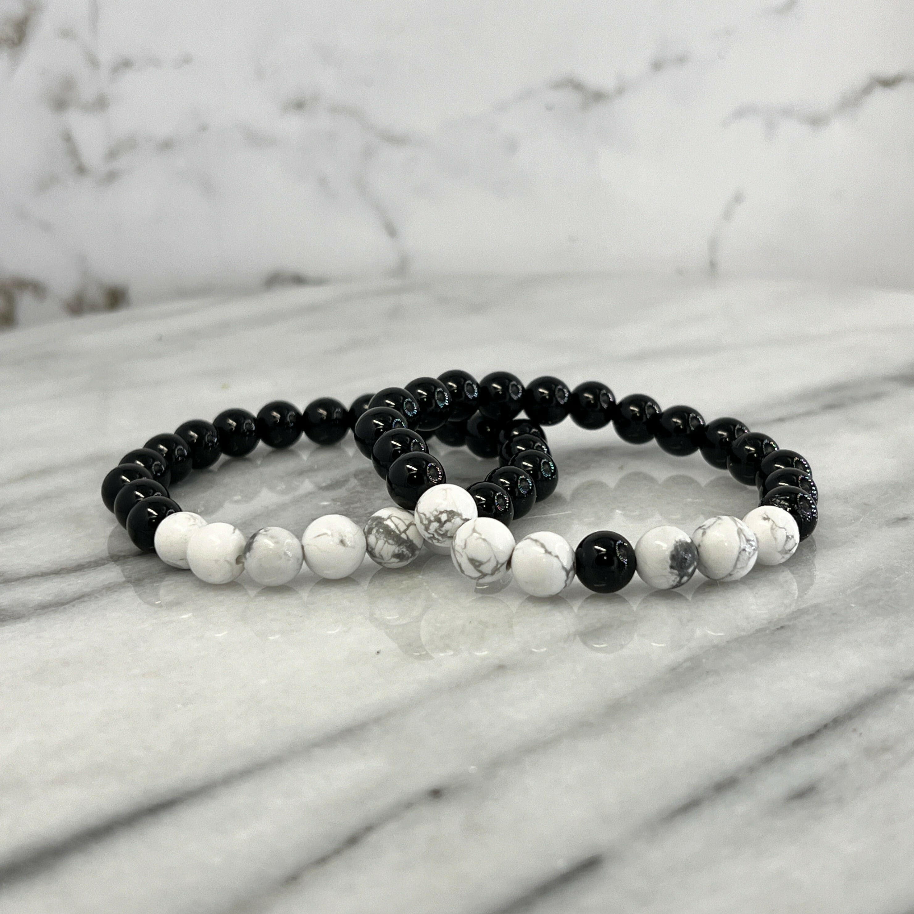 Black Onyx and Howlite gemstones for elegant jewelry designs