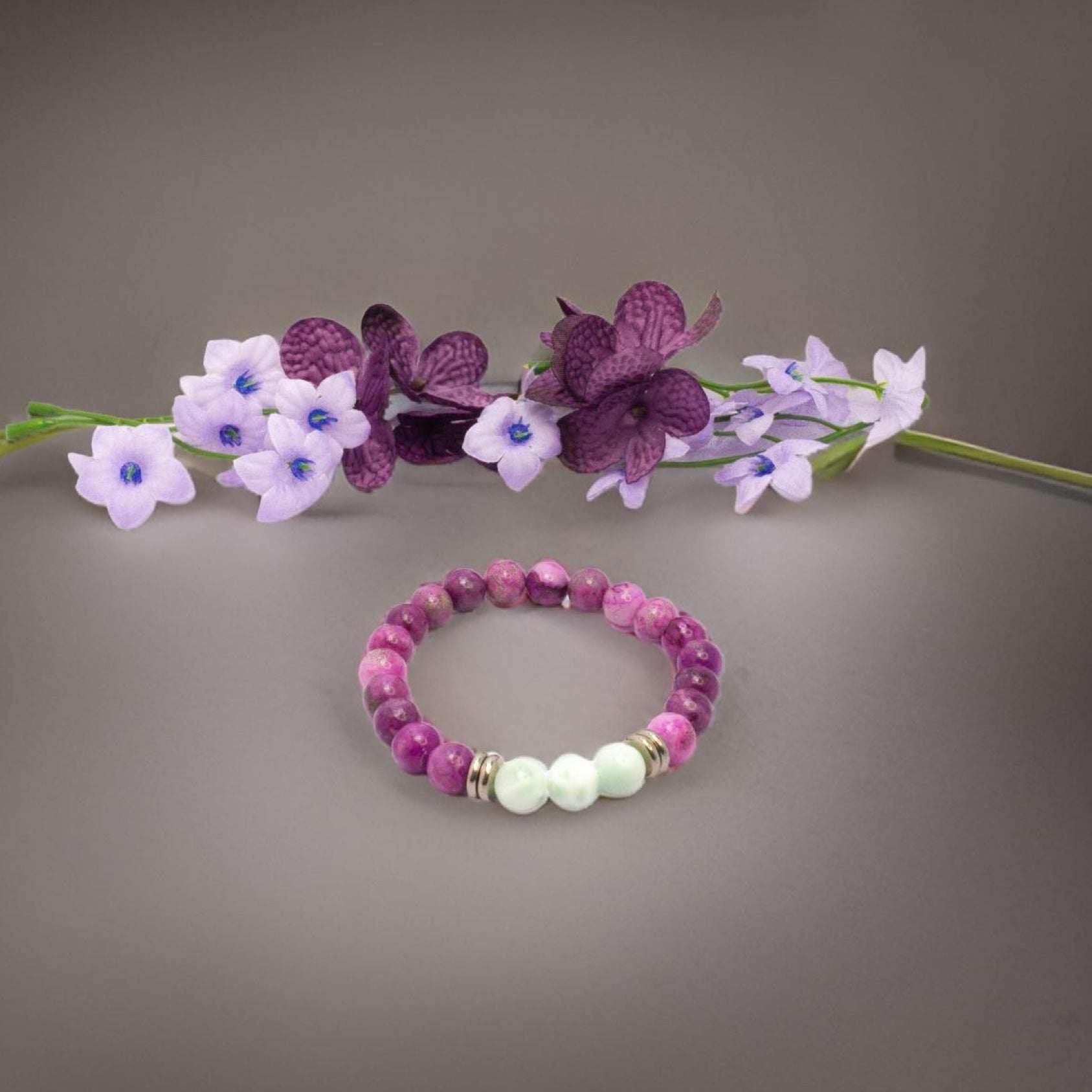 Handcrafted Sugilite & Angelite Bracelet – Elegance Meets Spirituality