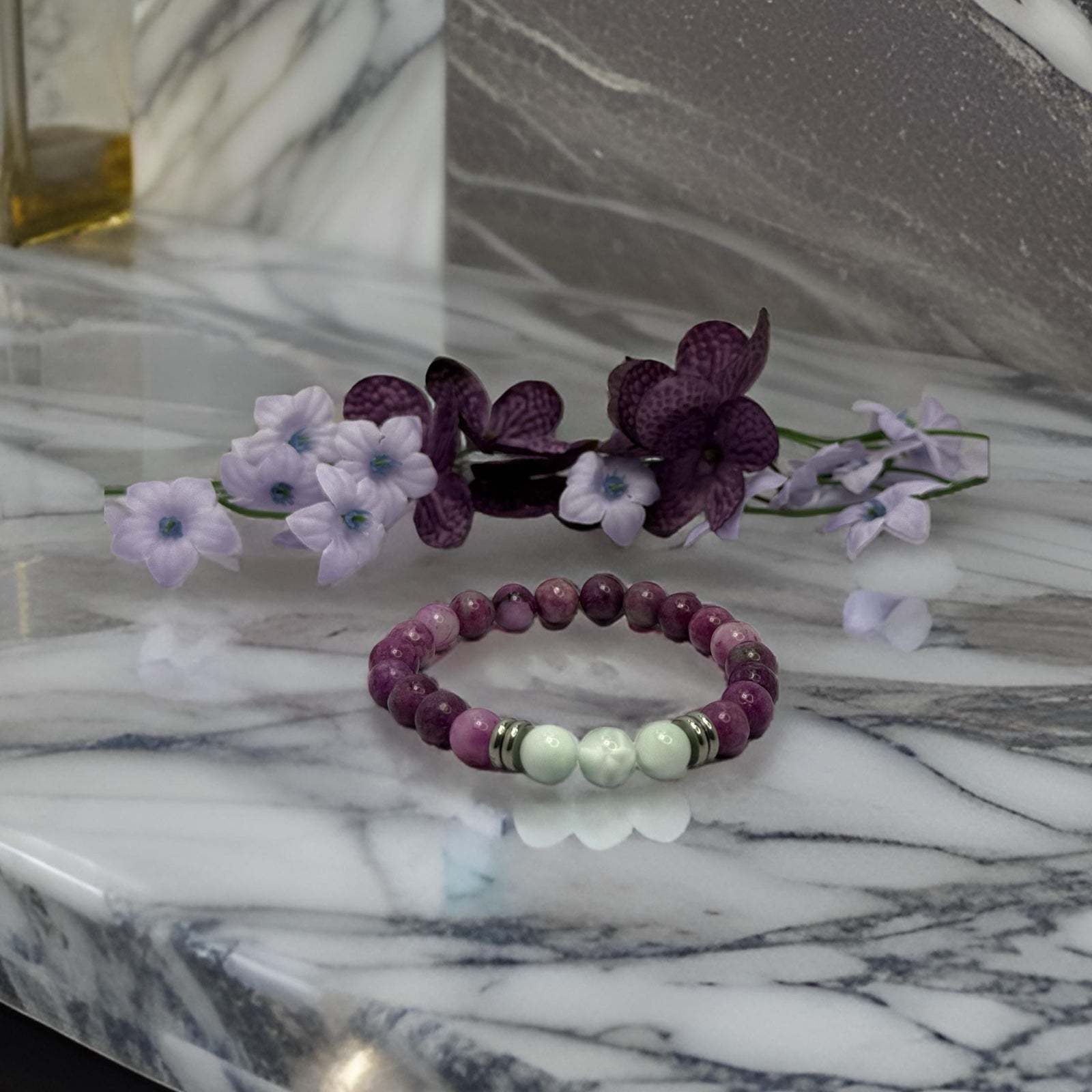 Handcrafted Sugilite & Angelite Bracelet – Elegance Meets Spirituality