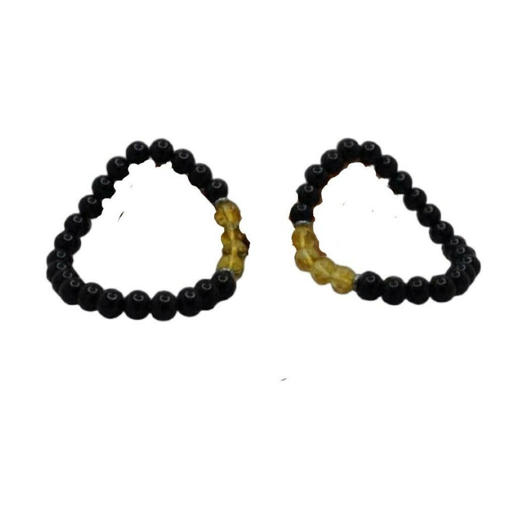 Chakra Bracelet, Black Onyx & Citrine Natural Energy Healing Bracelet.
