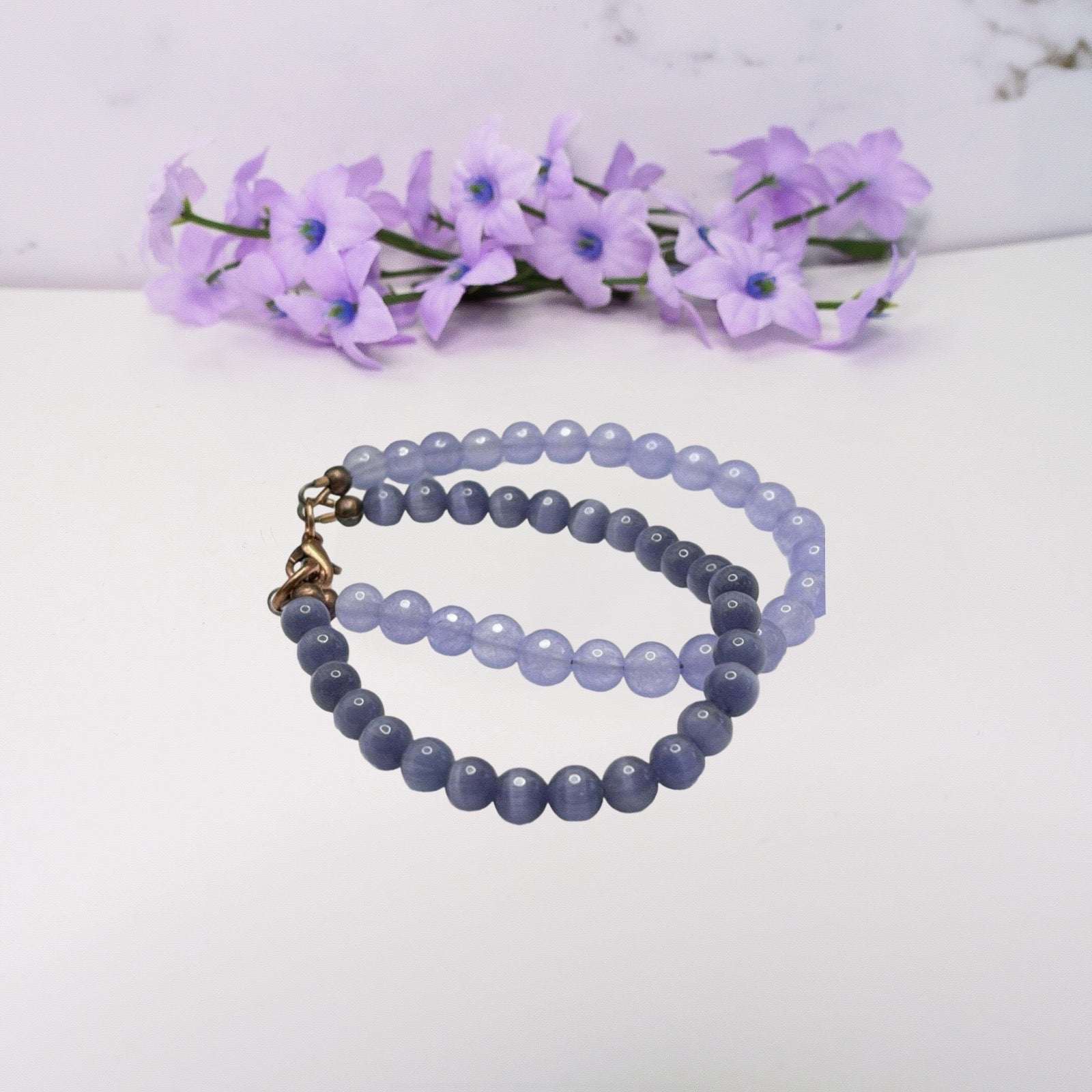 Purple Amethyst Bracelet, Gemstone Purple Bracelet