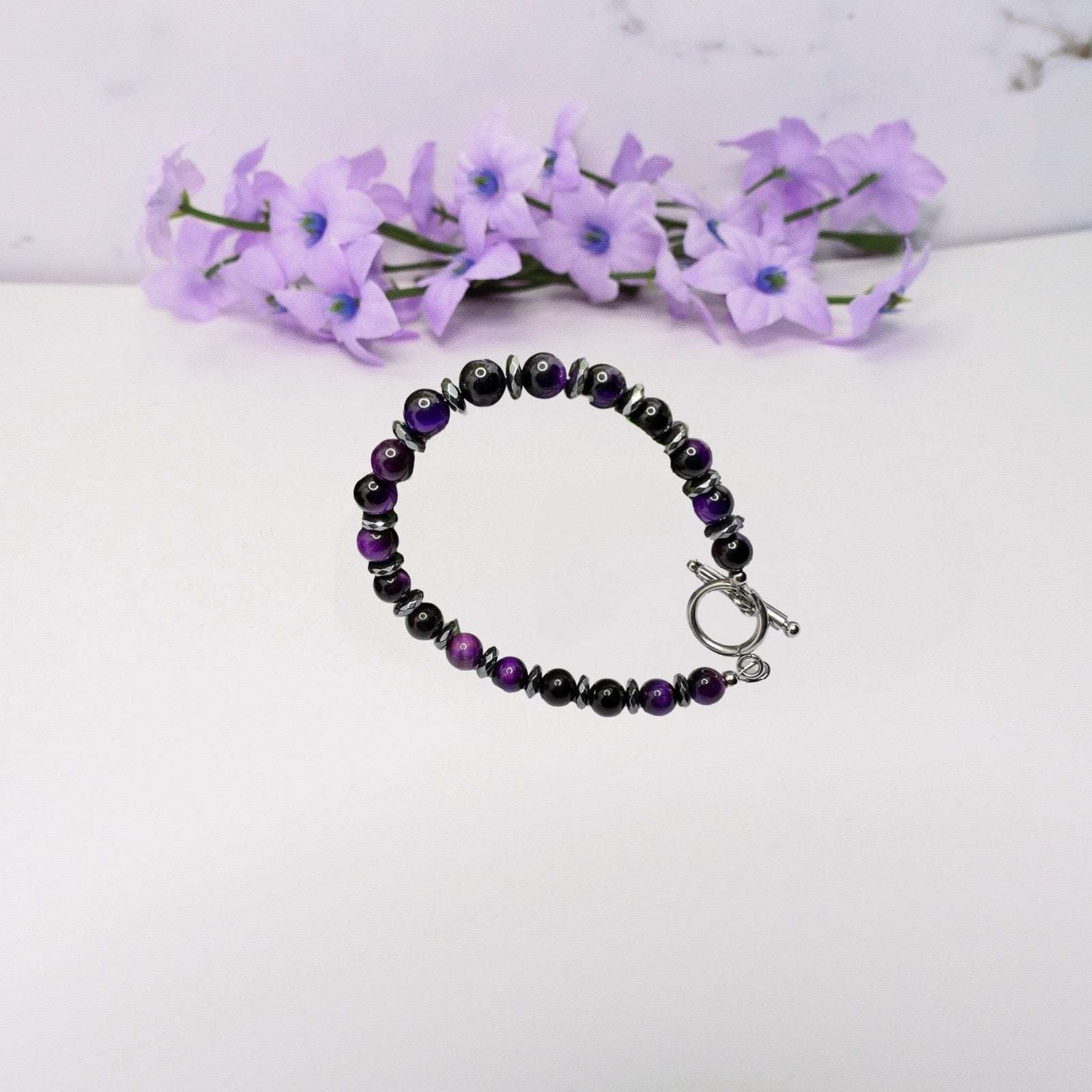 Tiger eye purple bracelet