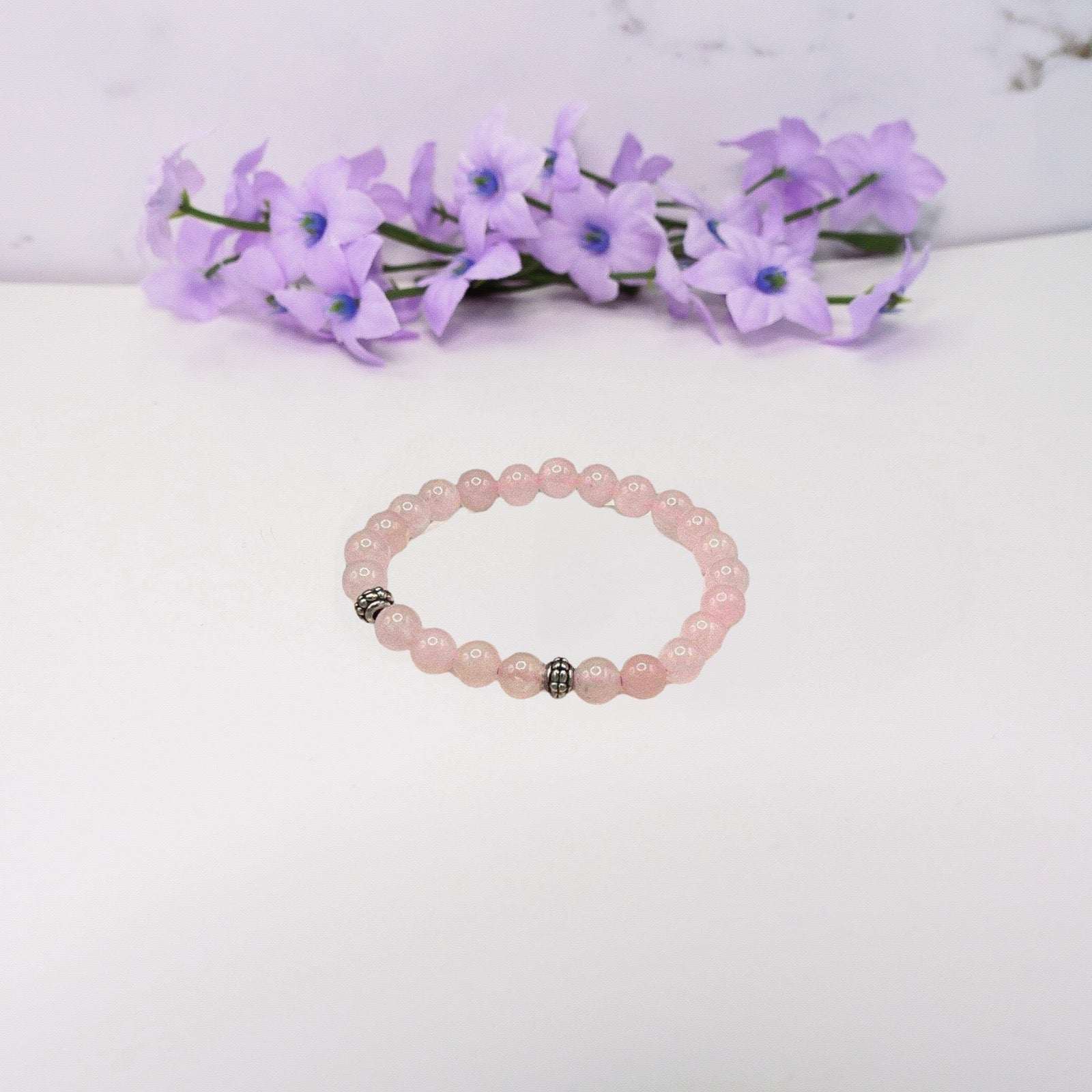 Rose Quartz Bracelet for women, Natural Rose Quartz Crystal Bracelet