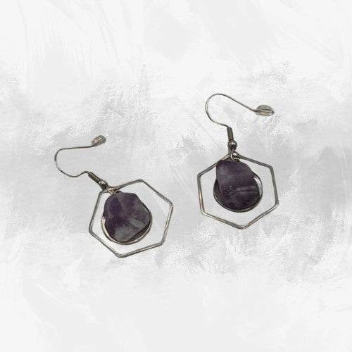 Amethyst Silver Dangling Earrings – A Touch of Sophisticated Elegance