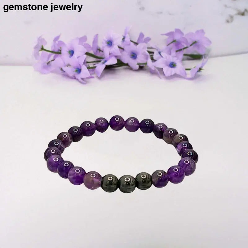 Guardian Energy - Amethyst & Hematite Healing Bracelet - bracelet