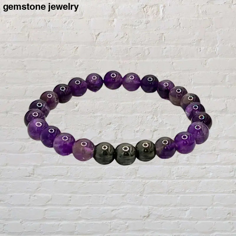 Amethyst Bracelet, Amethyst Meditation Bracelet, Gemstone Bracelet - Bec Sue Jewelry Shop