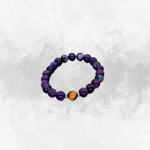 Amethyst & Tiger Eye Stretch Bracelet – Calming Energy and Powerful Protection