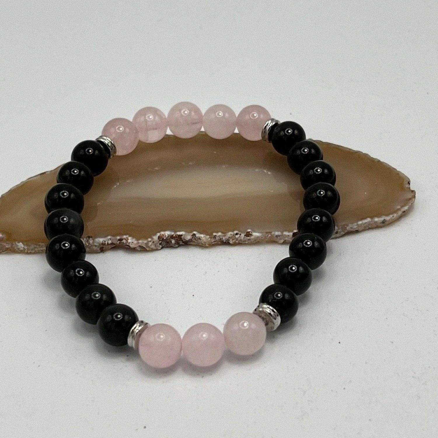 Bec Sue Jewelry Shop chakra bracelet Rose Quartz Obsidian Bracelet, Black Obsidian Bracelet Women Tags