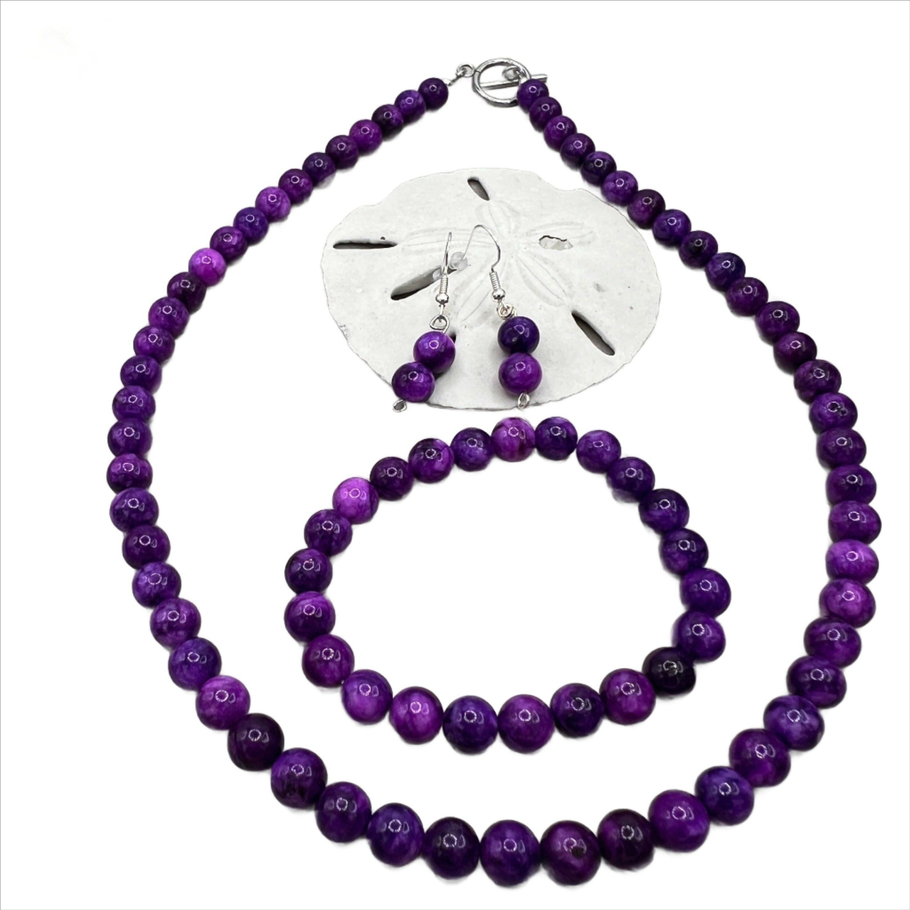 sugilite jewelry set necklace bracelet earrings