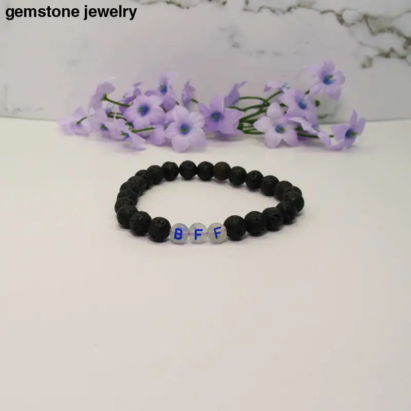 Best Friend Black Lava Bracelet – Eternal Glow of Friendship - Lava / black / 6.5 - bracelets