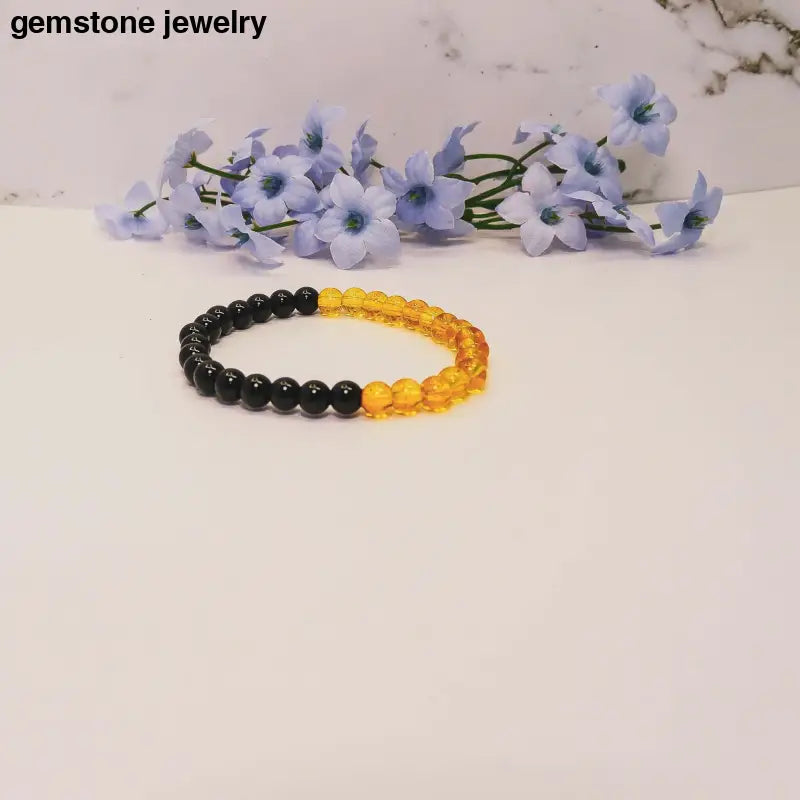 Citrine & Obsidian Harmony Bracelet – Empowerment & Balance - bracelets