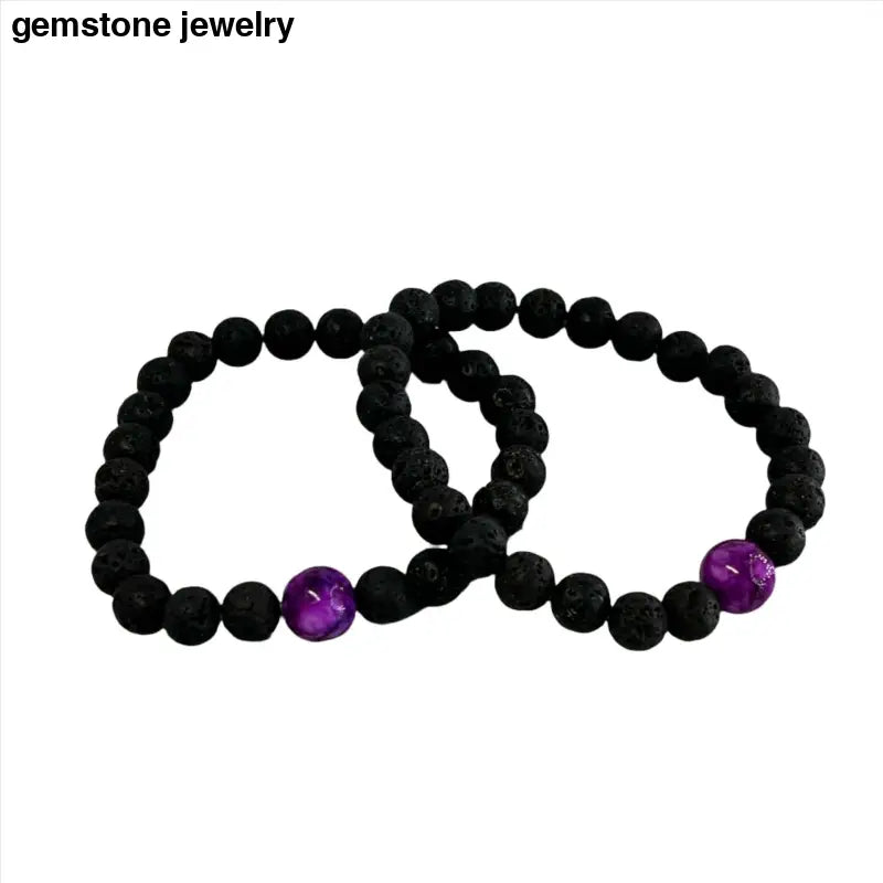 Lava rock bracelet,  sugilite diffuser bracelet for aromatherapy and balance.