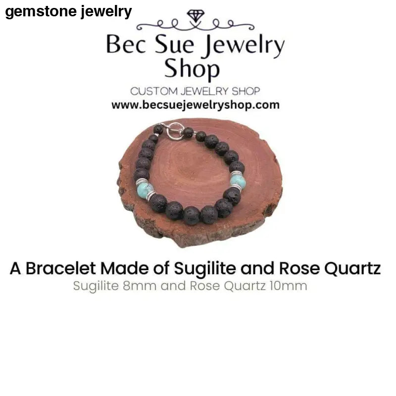 Lava Gemstone Jewelry, Lava Stone 8mm Bracelet - Bec Sue Jewelry Shop