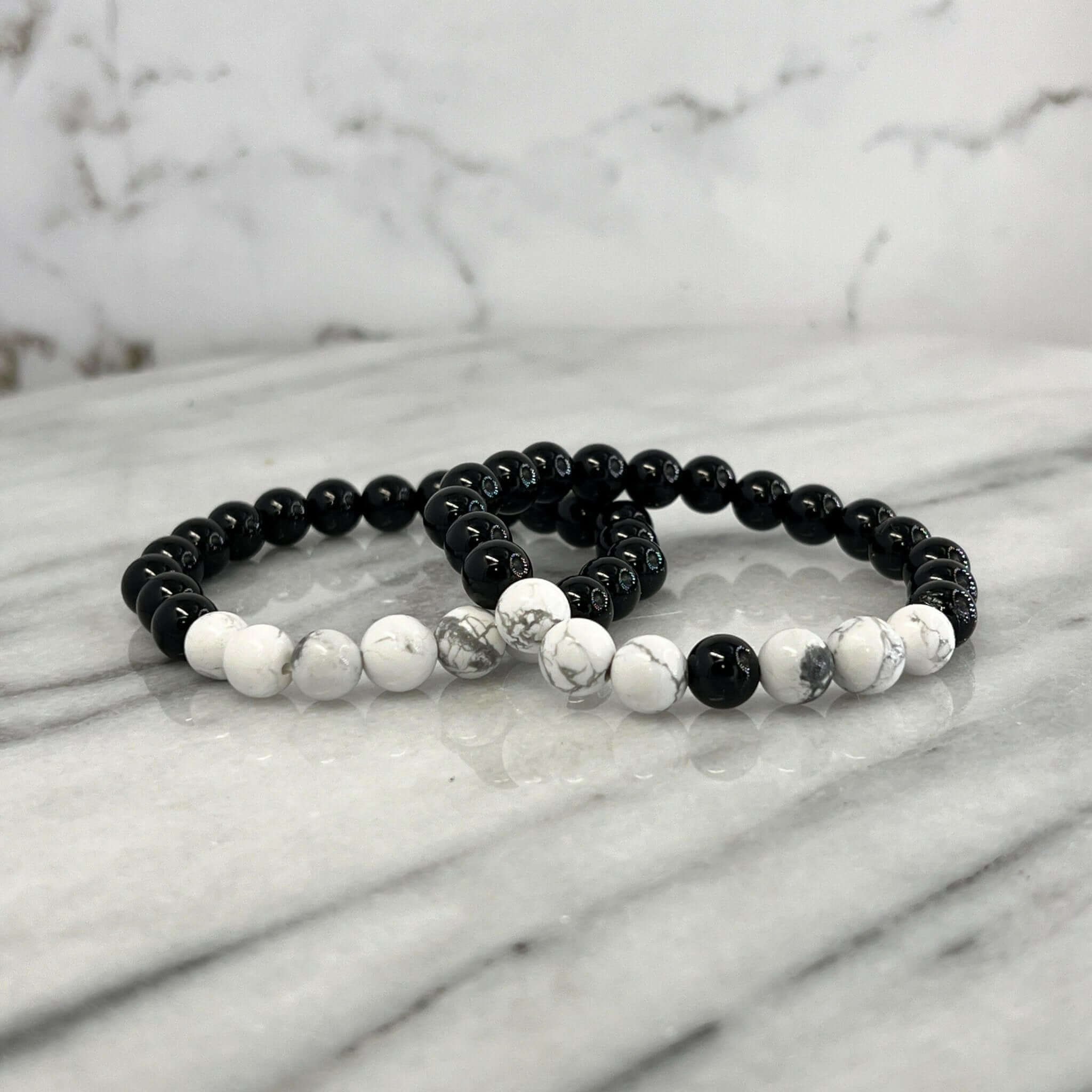 Black Onyx Bracelet, Onyx & Howlite Bracelets - Bec Sue Jewelry Shop