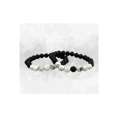 Black Onyx Bracelet, Onyx & Howlite Bracelets - Bec Sue Jewelry Shop