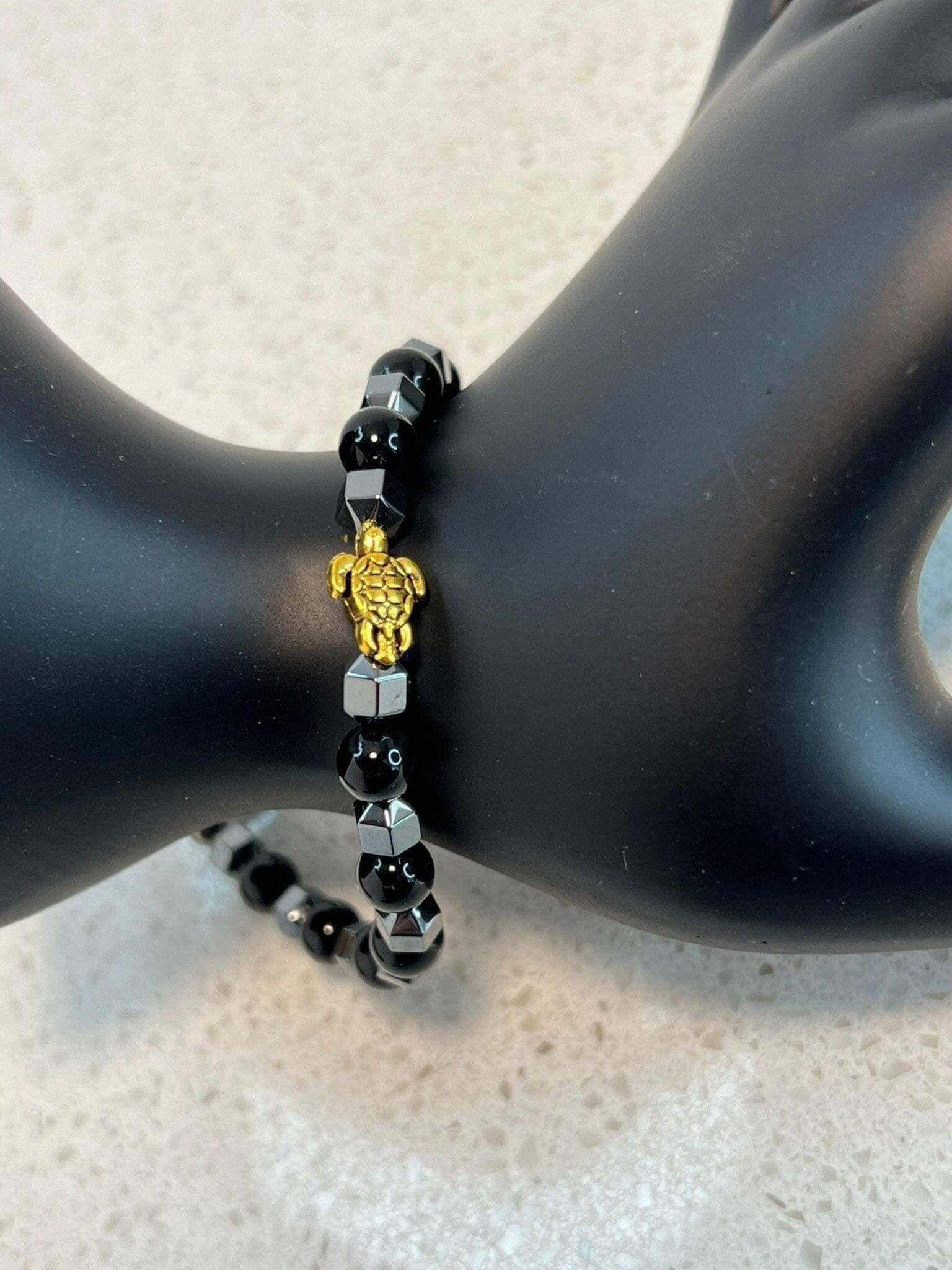 Black Onyx Bracelet Turtle - Bec Sue Jewelry Shop