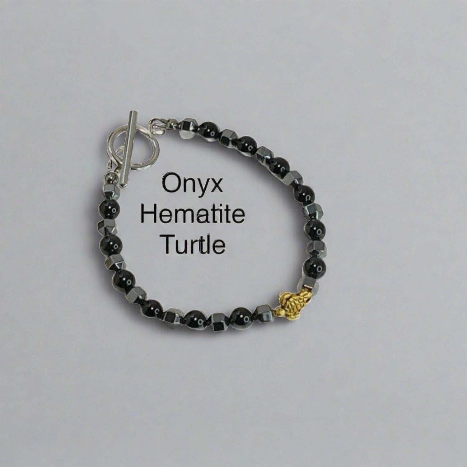 Black Onyx Bracelet Turtle - Bec Sue Jewelry Shop