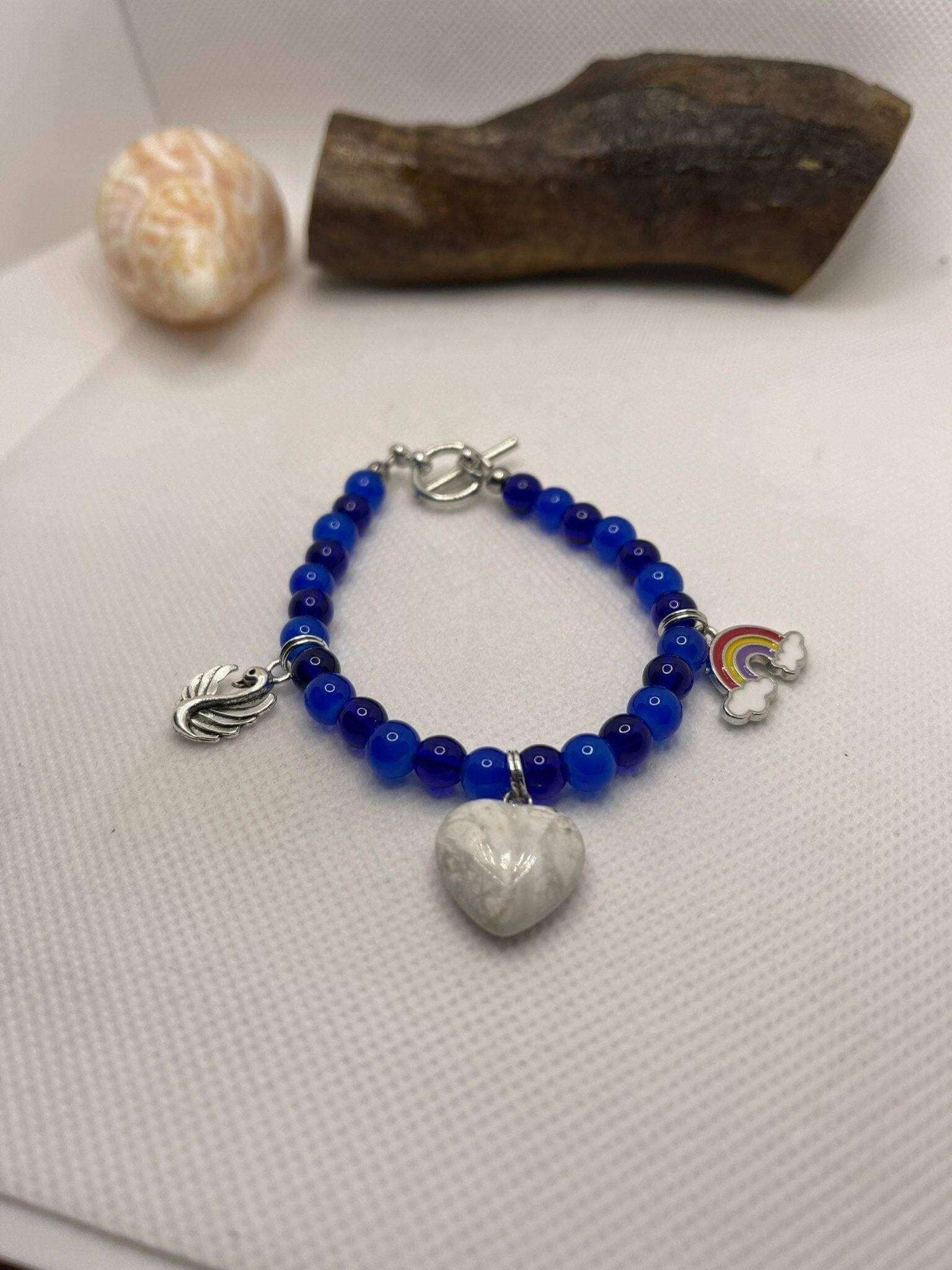 Blue Charm Bracelet, Blue Charm Bracelet for women - Bec Sue Jewelry Shop