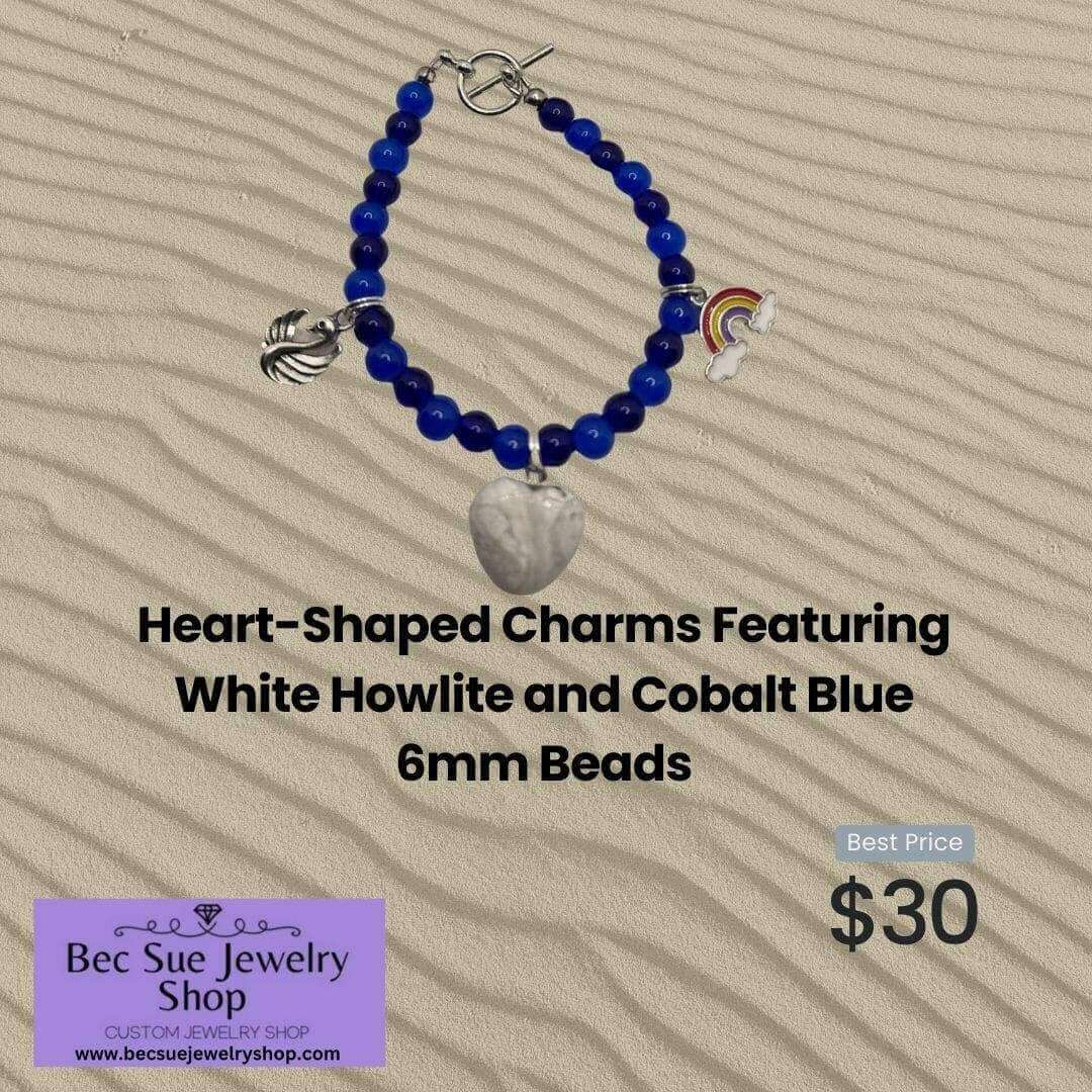 Blue Charm Bracelet, Blue Charm Bracelet for women - Bec Sue Jewelry Shop