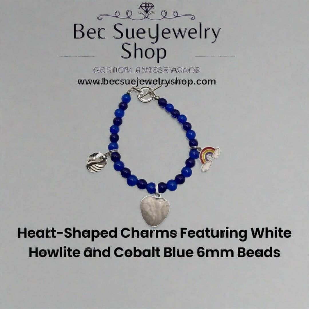 Blue Charm Bracelet, Blue Charm Bracelet for women - Bec Sue Jewelry Shop