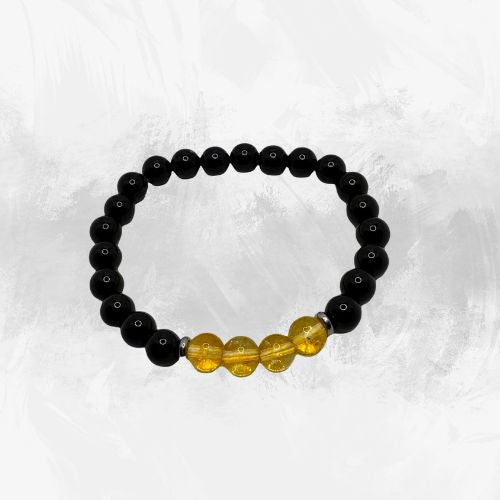 Black Onyx & Citrine Chakra Bracelet – Radiant Confidence Energy Healing