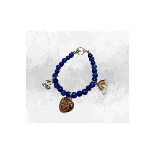 Cobalt Blue Bracelet, Blue Rainbow Charm Bracelet - Bec Sue Jewelry Shop