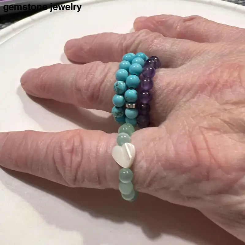 Beaded stackable Rings, Handmade Beaded Rings - Bec Sue Jewelry Shop