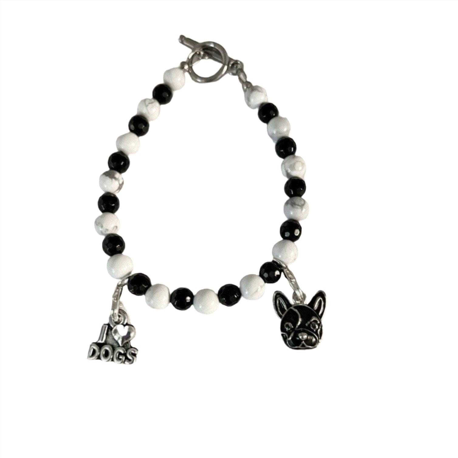 Dog Charm Bracelet, Howlite Jewelry - Bec Sue Jewelry Shop