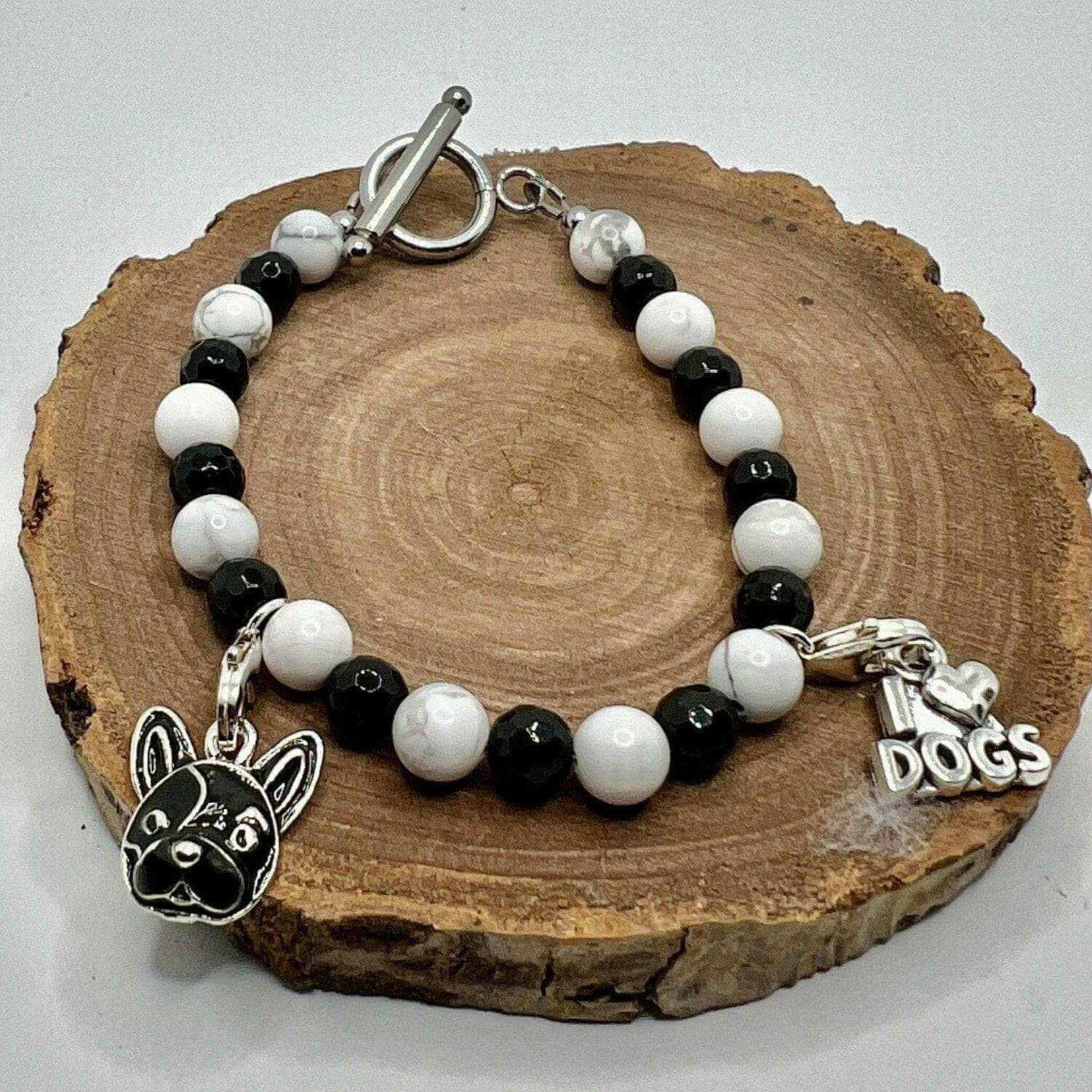 Dog Charm Bracelet, Howlite Jewelry - Bec Sue Jewelry Shop