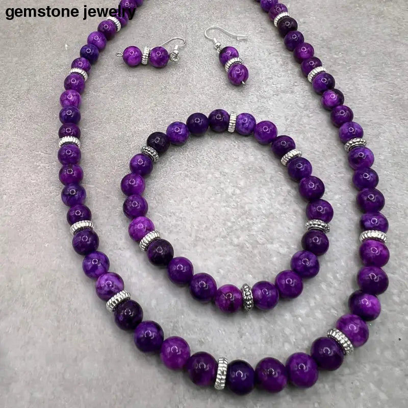 Elegant Sugilite Jewelry Set - Bec Sue Jewelry Shop