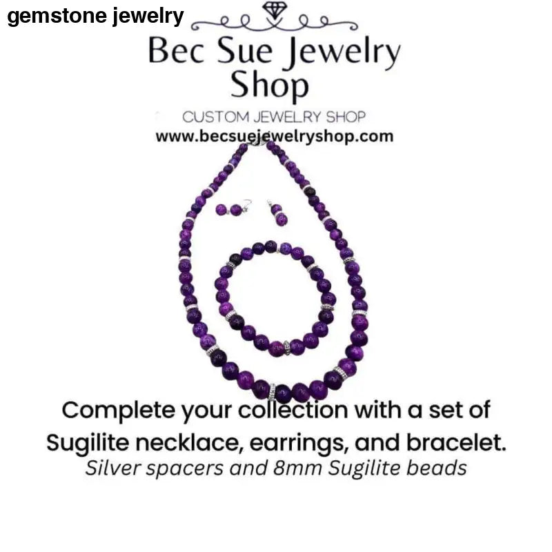 Elegant Sugilite Jewelry Set - Bec Sue Jewelry Shop