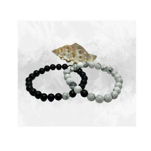 Friendship Bracelet, Black Onyx and White Howlite Bracelets, Chakra Bracelets - Bec Sue Jewelry Shop