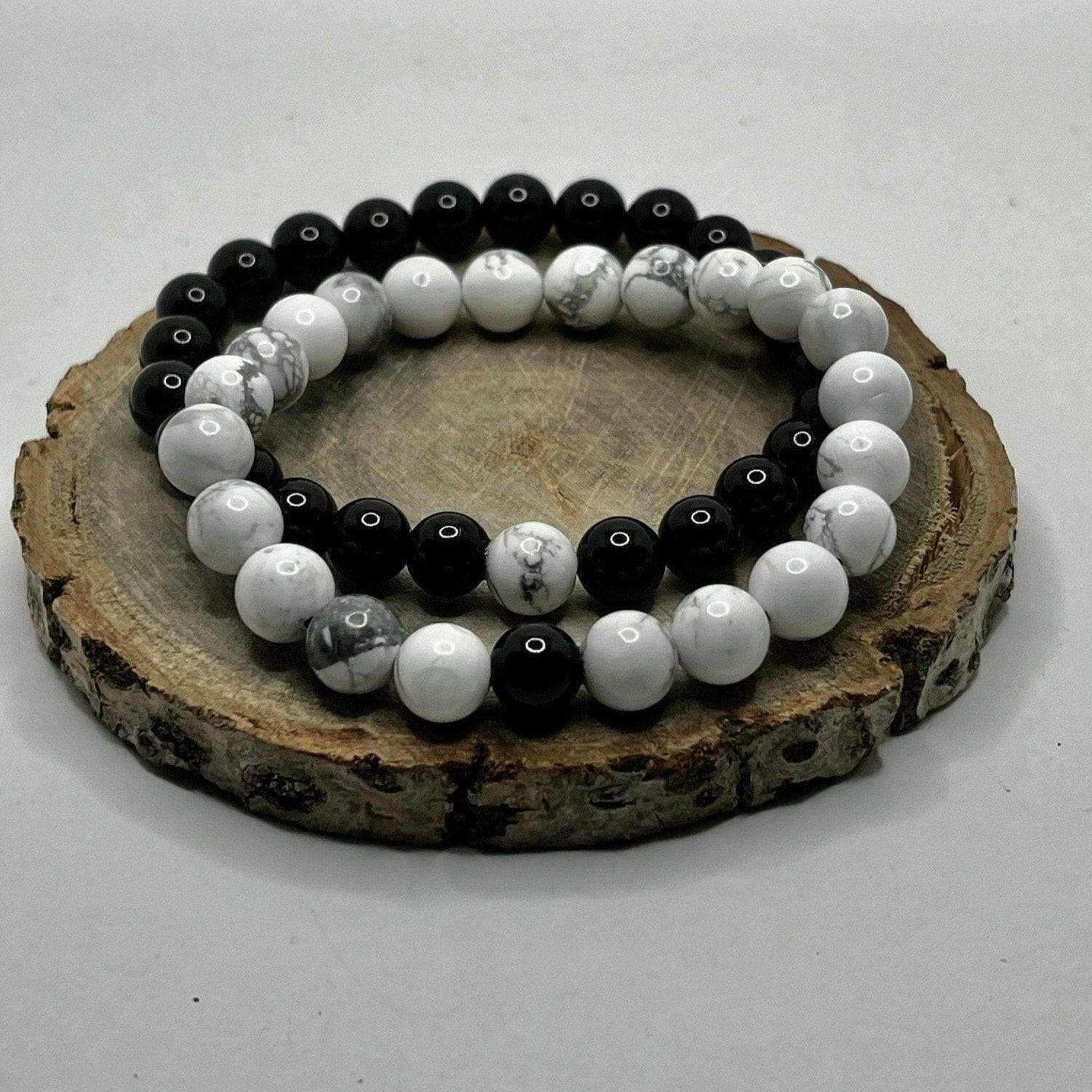 Friendship Bracelet, Black Onyx and White Howlite Bracelets, Chakra Bracelets - Bec Sue Jewelry Shop