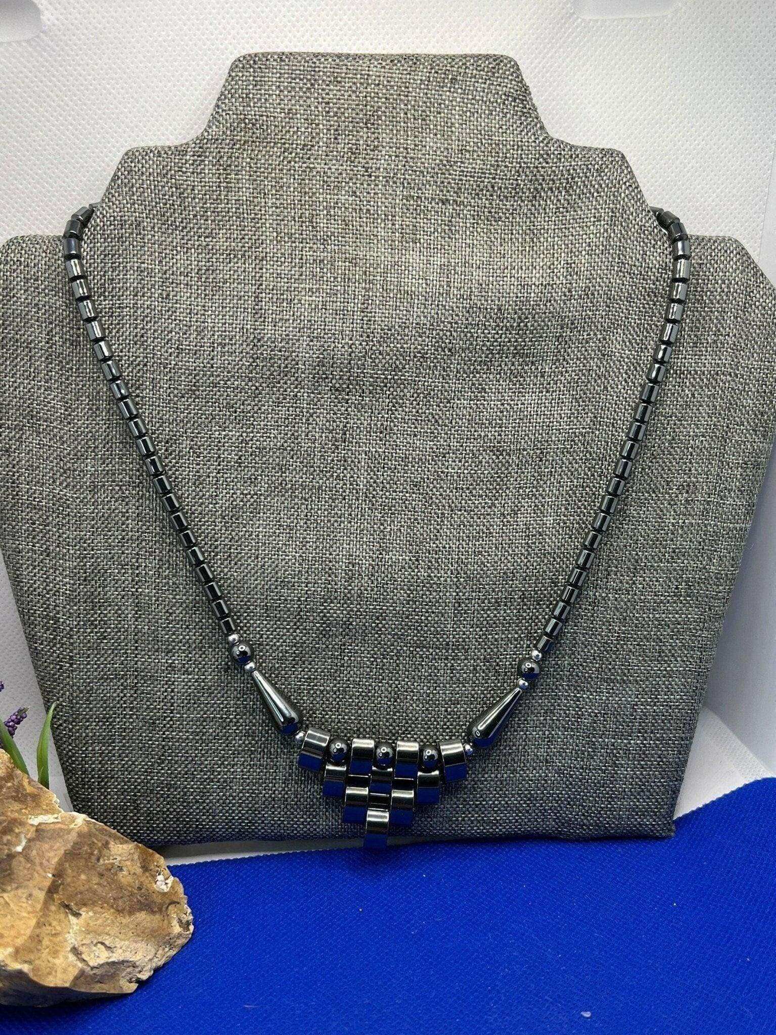 Gemstone Hematite Necklace, hematite Jewelry - Bec Sue Jewelry Shop