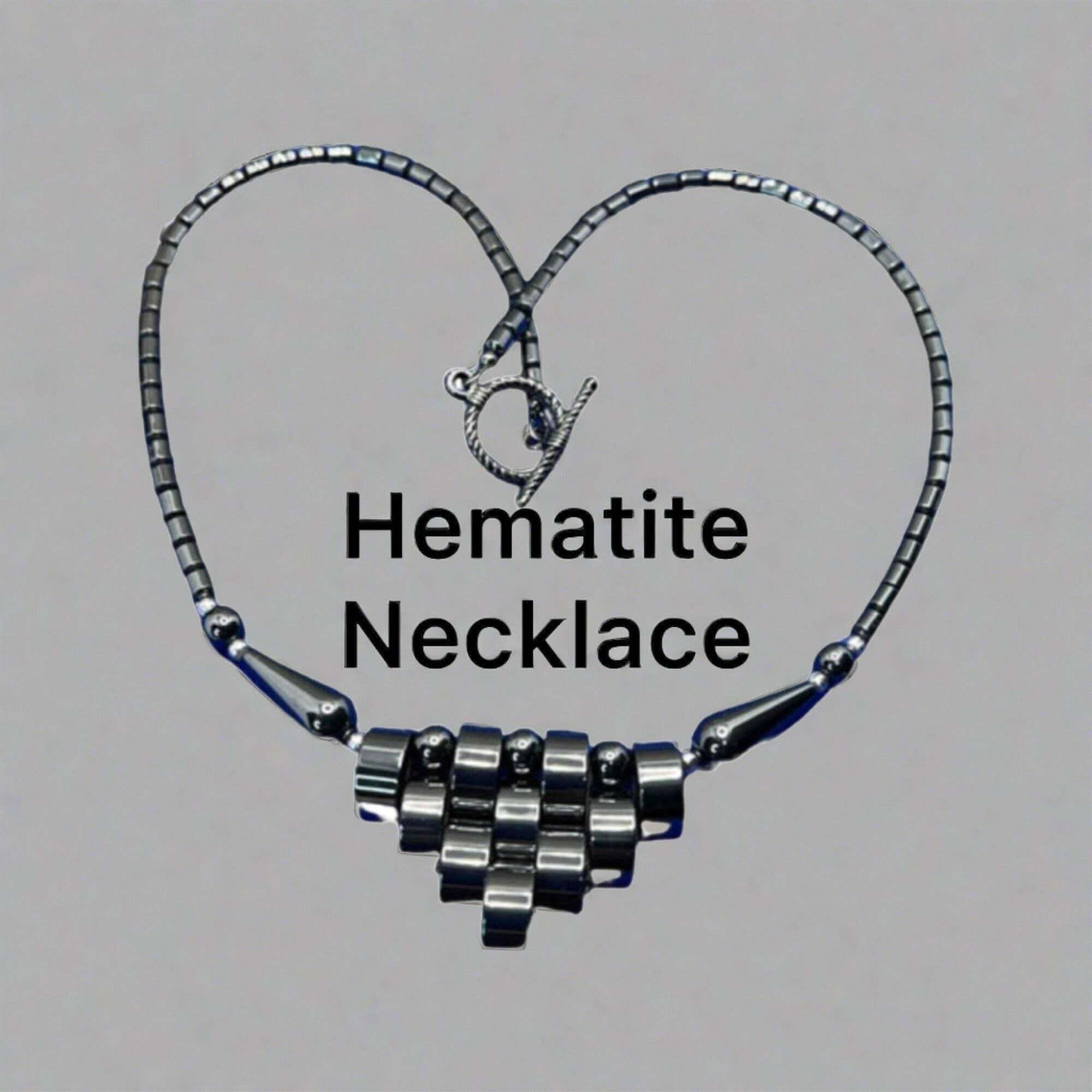 Gemstone Hematite Necklace, hematite Jewelry - Bec Sue Jewelry Shop