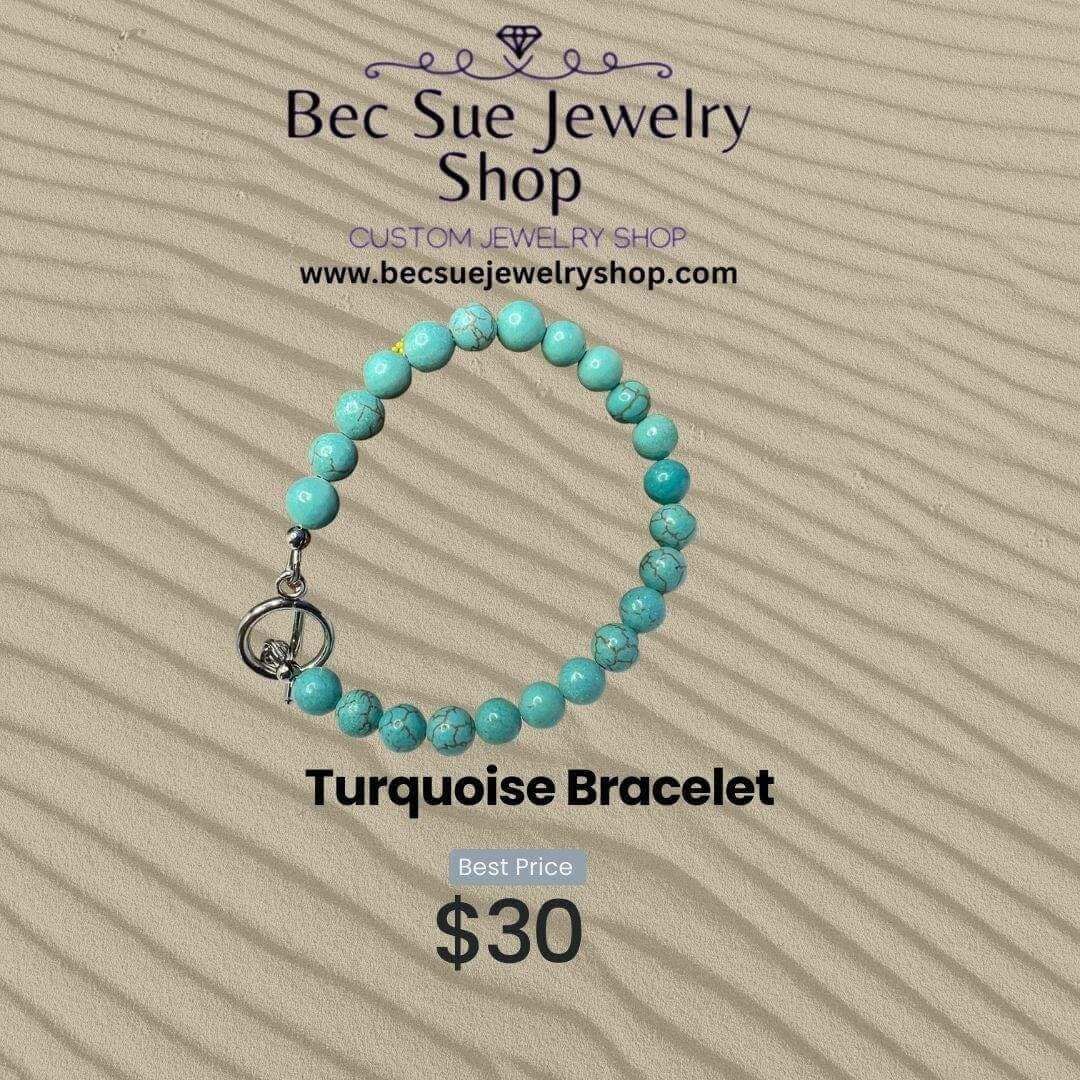 Gemstone Turquoise Bracelet - Bec Sue Jewelry Shop