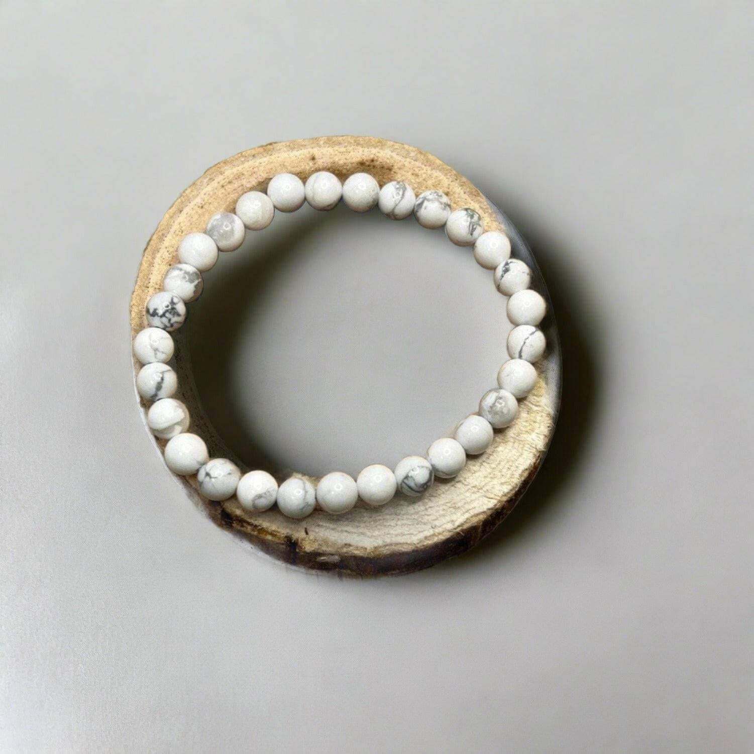 Grade AAA White Howlite Bead Bracelet - Bec Sue Jewelry Shop