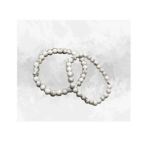 Grade AAA White Howlite Bead Bracelet - Bec Sue Jewelry Shop