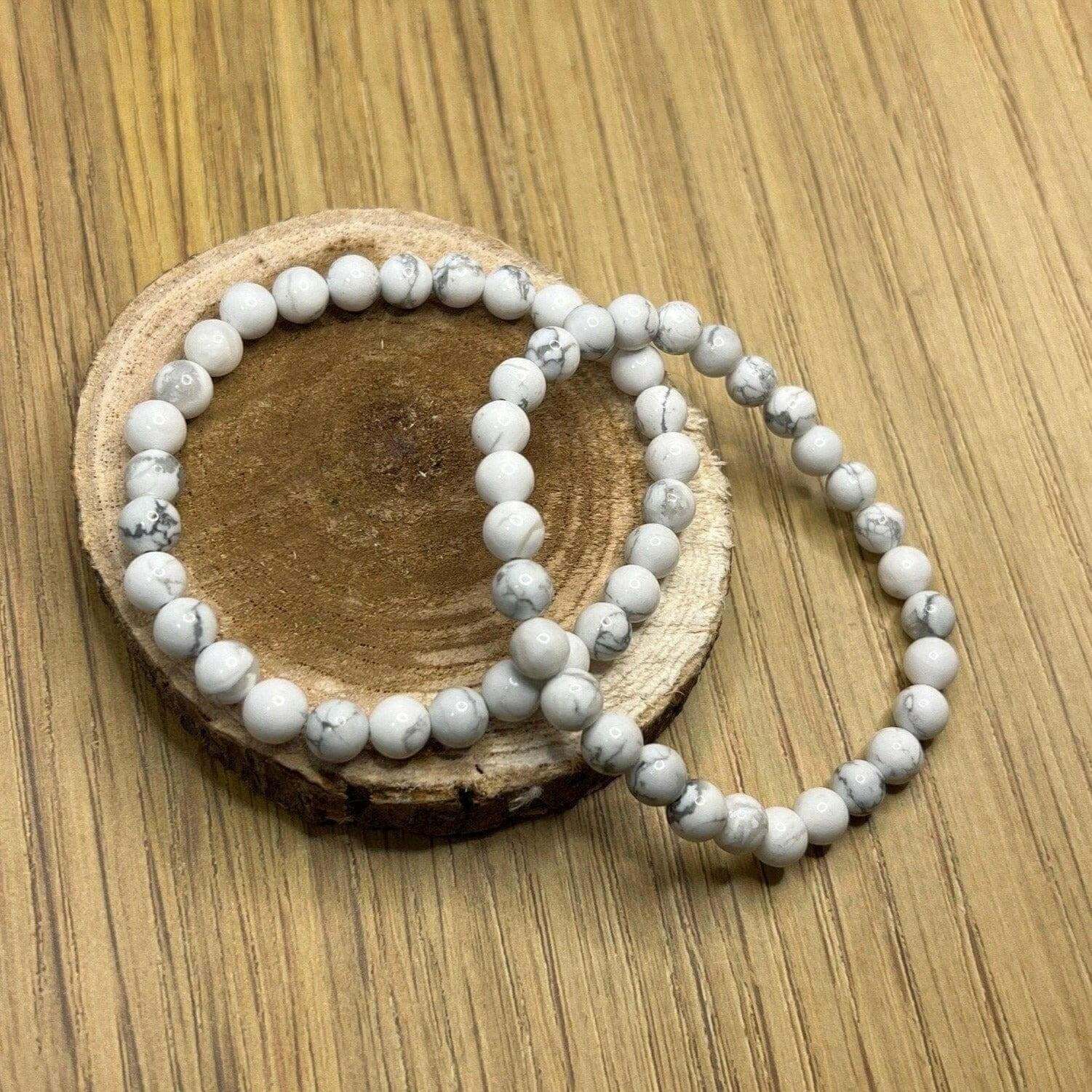 Grade AAA White Howlite Bead Bracelet - Bec Sue Jewelry Shop