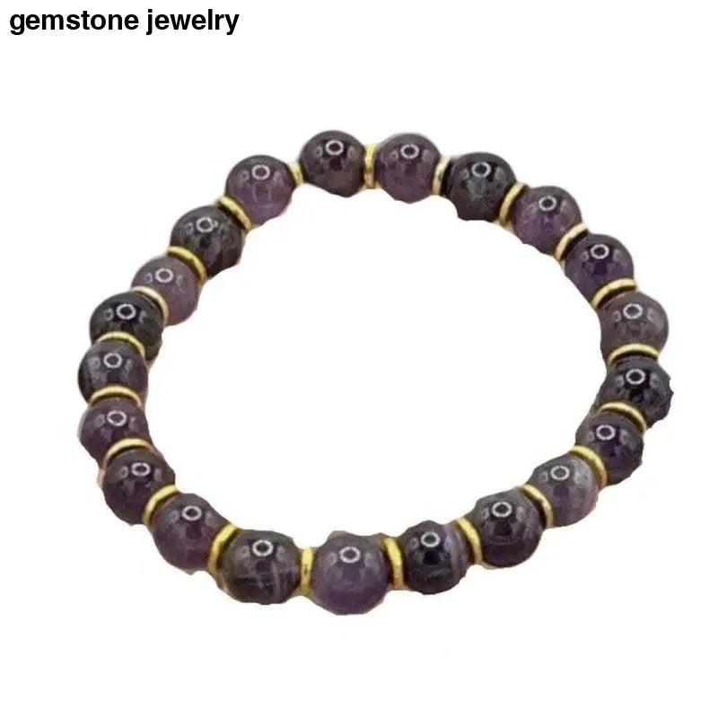 Handcrafted Amethyst Stretch Bracelet, Amethyst Bracelet - Bec Sue Jewelry Shop