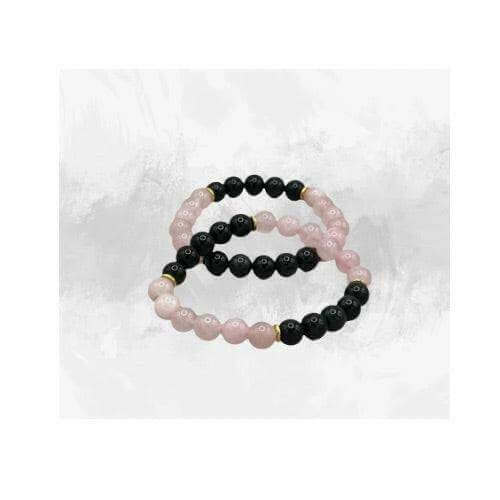 Handcrafted Rose Quartz & Obsidian Bead - Bec Sue Jewelry Shop