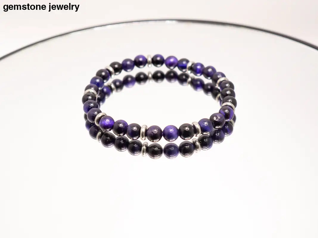 purple tiger eye stretch bracelet