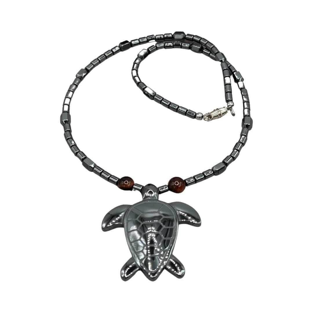 Handmade Hematite Turtle Necklace - Bec Sue Jewelry Shop