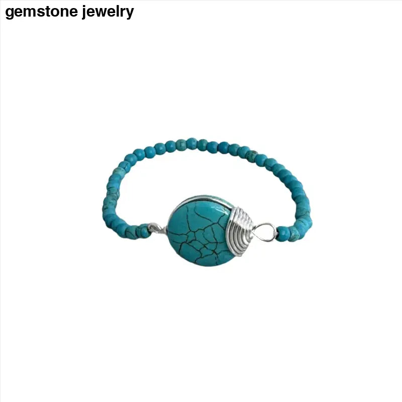 Turquoise Blue Bracelet, Handmade Turquoise Bracelet, Turquoise Jewelry - Bec Sue Jewelry Shop