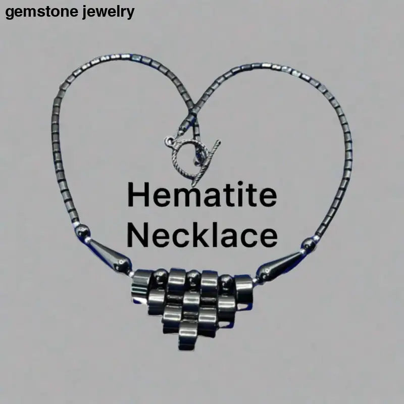 Gemstone Hematite Necklace, hematite Jewelry - Bec Sue Jewelry Shop