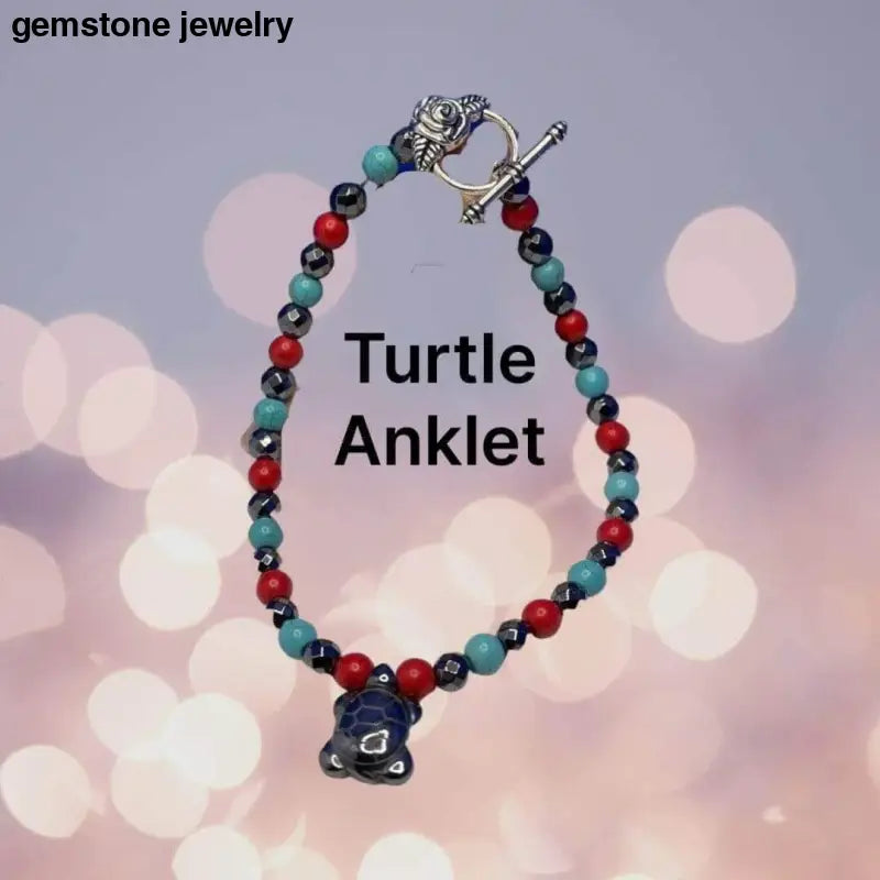 Turtle Anklet Jewelry Hematite Small Sea Turtle Anklet Bracelet - Bec Sue Jewelry Shop