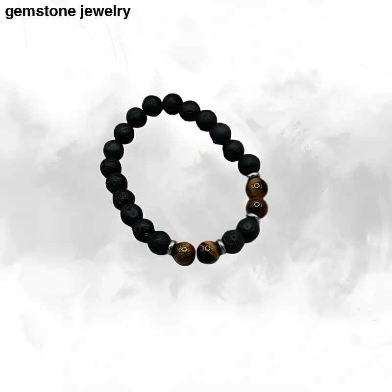 lava stone and tiger eye bracelet